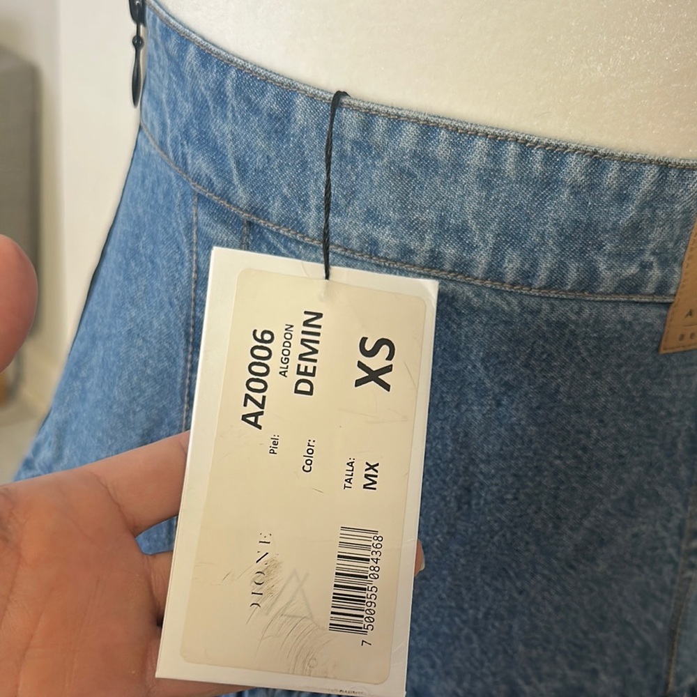 Dione Asymmetrical Denim Skirt - XS